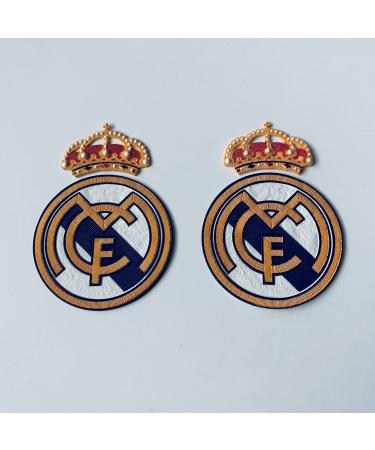 2 Piece Real Madrid Logo Badge Iron on Football Patch Bale Benzema Hazard