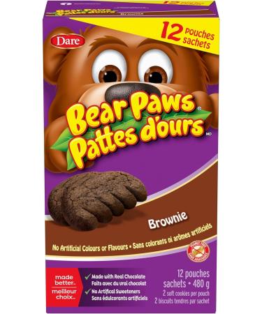 Bear Paws Brownie Cookies (Pack of 6) - Soft Cookie Snack Packs Family Size Peanut Free School Snacks 6x480g 72 pouches Brownie Pack of 6x480g (72 Pouches) - Buy Online on GoSupps.com