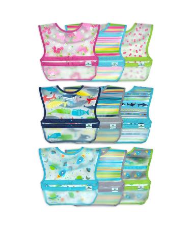 Buy Green Sprouts Snap & Go Wipe Off Bibs - Blue Whales 3 Pack for 9-18 Months - Buy Online on GoSupps.com