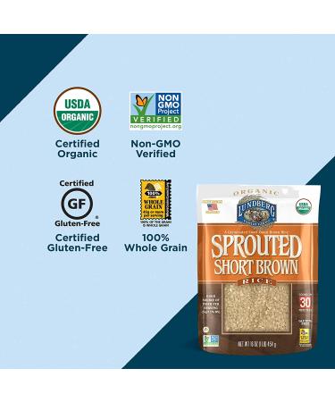 Organic Sprouted Short Brown Rice - Nutty Flavor, Gluten-Free, 100% Whole Grain, 6-Pack | Lundberg Family Farms - Buy Online on GoSupps.com