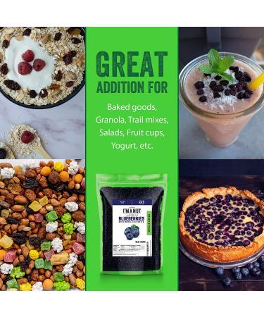 Dried Blueberries 1 lb | Whole & Cultivated | Resealable Bag | Perfect for Salads Cooking & Baking - Shop Internationally - Buy Online on GoSupps.com