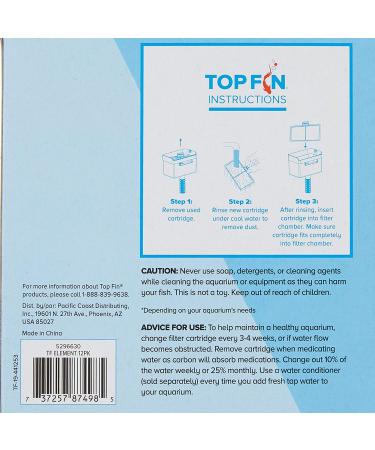 Top Fin EF-S Element Filter Cartridge Value Pack - 12 Month Supply - 1 Pack - 2.1 x 3.7 Dimensions - Buy Online on GoSupps.com
