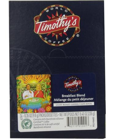 Timothy's World Coffee Breakfast Blend K-Cup Portion Pack for Keurig Brewers 96-Count - Buy Online on GoSupps.com