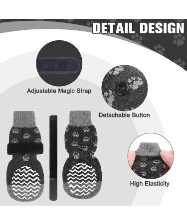 EXPAWLORER Large Anti-Slip Dog Socks - Double-Sided Non-Slip Paw Protector for Wooden Floors - Grey, 3 Pairs - Buy Online on GoSupps.com