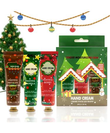 Hand cream Christmas hand cream set hand cream christmas mini hand cream gift set ideal for cracked hands gift for men women mothers friends - 3 * 30ml