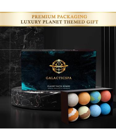 Planet Themed Bath Bombs - 8 Handmade Luxury Fizzers with Essential Oil and Shea Butter | Vegan & Cruelty-Free | Perfect Spa Gift for Men and Women - Buy Online on GoSupps.com