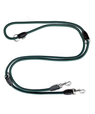 Leite -green adjustable dog leash 3m - robust nylon double linen for medium -sized to large dogs 200kg traction 2 carabiners - green hunting green 3 m x 1.1 cm - Buy Online on GoSupps.com