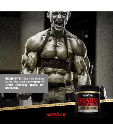 Activlab Creatine Monohydrate 300g Jar - Natural Flavor, 50 Servings, Contains Taurine - Increase Strength, 3X Lab Tested - Buy Online on GoSupps.com