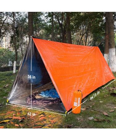 Bearhard Emergency Sleeping Bag - Ultralight Waterproof Thermal Bivvy Sack for Camping Hiking - Orange Tube Tent - Buy Online on GoSupps.com