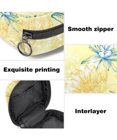 Stylish Menstruation Pad Bag with Zipper | Women's Tampon & Napkin Bag - Water Lunbits Dragonflies & Butterflies - Buy Online on GoSupps.com