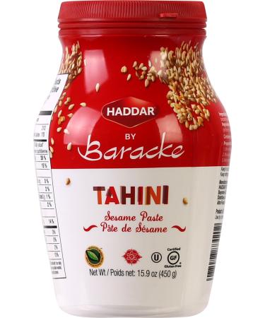 Haddar by Baracke 100% Pure Ground Sesame Tahini 15.9oz Jar (1 Pack)