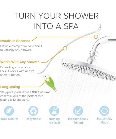 Shower Steamers Aromatherapy | Filter Shower Head with Essential Oil Set by Essio | Relaxing Shower Water Filter  Better Than Shower Bombs  Shower Tablets  BathBombs - Lasts 30 Showers Breathe Blend  Unwind Blend  Passio... - Buy Online on GoSupps.com