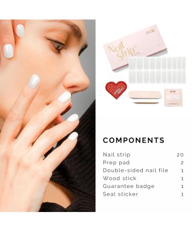 Nailog Pearl White Nail Film - 20PCS Self-Adhesive Nail Foils UV Hardening Gel Strips Long-Lasting Nail Ticker Perfect Gift for Women & Mother's Day - Buy Online on GoSupps.com