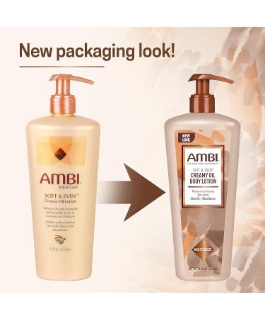 AMBI Soft & Even Creamy Oil Body Lotion 12oz - Fast Absorbing, Dry Skin Relief - Buy Online on GoSupps.com