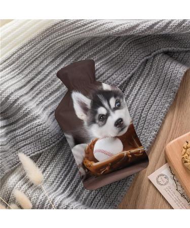 Baseball Husky Hot Water Bottle with Plush Cover - Cozy Hand Warmer for Adults & Kids | 26.5x15.3cm - International Shipping - Buy Online on GoSupps.com