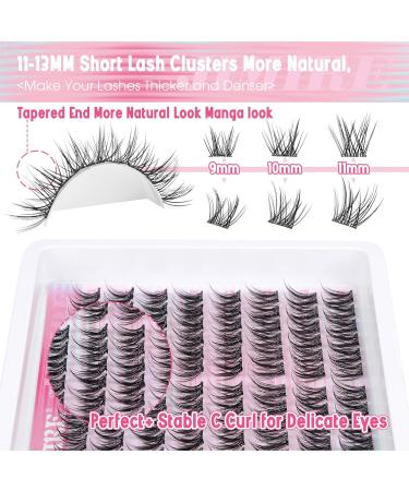 JIMIRE Self Adhesive Eyelashes - Natural Look 11-13MM Wispy Anime Lash Clusters | Reusable & Quick to Wear Eyelash Art - Buy Online on GoSupps.com