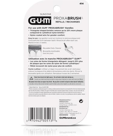 GUM Refill (tapered) Narrow with antibacterial bristles 1 pack of 10 414DZ Narrow 10 count (Pack of 1) - Buy Online on GoSupps.com