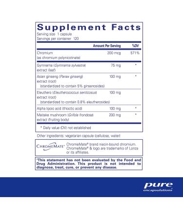 Pure Encapsulations Glucose Support Formula - 120 Capsules | Blood Sugar Health - Buy Online on GoSupps.com