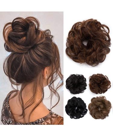 Tess hair part dutt brown mix hair tie with hair wavy Small hairstyles updos.