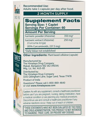 Himalaya Turmeric 95 & Curcumin 60 Veg Capsules - Anti-Inflammatory Support - Buy Online on GoSupps.com