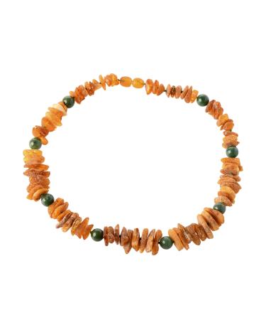 B-A-L Baltic Amber Land amber chain dog Baltic amber and African jade pet chain against fleas and ticks for dogs and cats (25-65 cm) (20cm) amber-colored dog hall band
