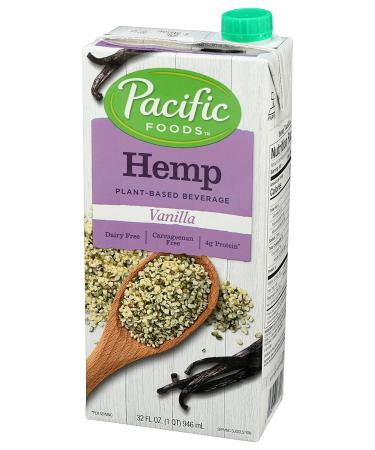 Pacific Foods Hemp Milk Vanilla 32oz - Nutritious Dairy-Free Beverage - Buy Online on GoSupps.com