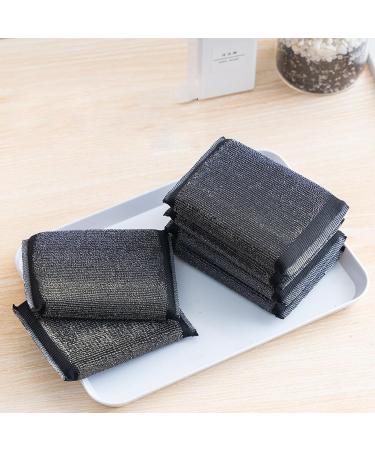 12 Stainless Steel Sponge Wipe Sponge Dual-Sided Scrub Sponges Steel Wire Cloth Sponge Wipe Kitchen Sponges Cleaning Sponge Easy Grip Cleaning Pots Pans Black+colorful - Buy Online on GoSupps.com