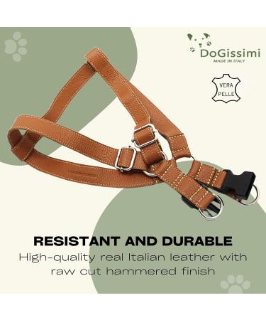 Dogissimi Handmade Leather Dog Harness for Small & Medium Dogs - Adjustable Ergonomic Italian Craftsmanship (Size L Chest 52-69 cm) - Buy Online on GoSupps.com