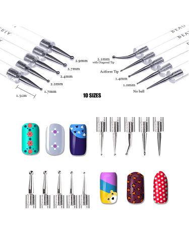 Beaute Galleria 50-Piece Nail Art Tool Kit with Pouch - Dotting Tool, Detailing Brushes, Striping Tapes - Professional Nail Art Bundle - Buy Online on GoSupps.com