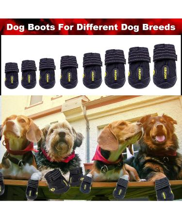 Dog Boots Paw Protectors - Large Dog Shoes for Winter Snow - Extra Large Booties for Outdoor/Running/Hiking - Non-Slip Straps - 4Pcs (Black, Size 6) - Buy Online on GoSupps.com