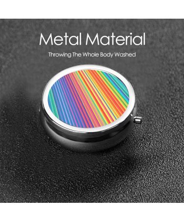 Rainbow Colored Portable Metal Pill Box | 3-Compartment Travel Organizer | Mini Black Design for Small Pills - Buy Online on GoSupps.com