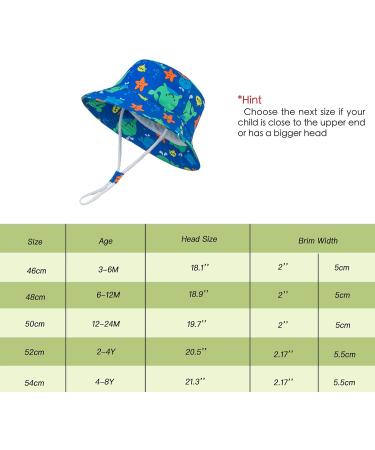 LANGZHEN Baby Girls Beach Sun Protection Hat, Adjustable Toddler Kids Wide Brim Summer Play Hat - Blue-Whale, 6-12 Months - Buy Online on GoSupps.com