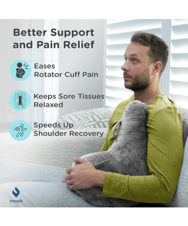 Zomaple Shoulder Surgery Pillow for Pain Relief | Soft Rotator Cuff Pillow for Comfort and Support | Healing Charcoal Grey - Buy Online on GoSupps.com
