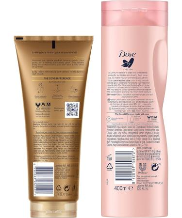 Dove DermaSpa Summer Revived Medium to Dark Tanning Lotion & Dove Body Love Care Radiant Glow Body Lotion 2 piece - Buy Online on GoSupps.com