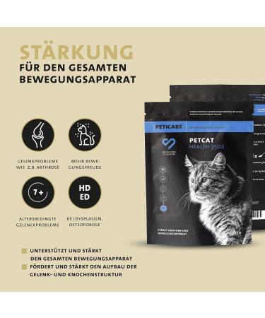 Peticare Joints Osteoarthritis Powder for Cats | Natural Supplement with MSM & Collagen | Strengthens Bones & Musculoskeletal System | Easy to Use - Petcat Health 3502 - Buy Online on GoSupps.com