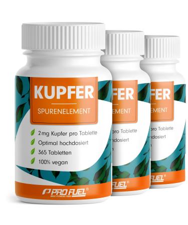 Copper tablets 3x365 with 2 mg copper made of high -quality copper bisglycinate - optimally high -dose - free of undesirable additives - high dose 3 x 365 3x 365 tablets