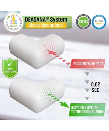 Deasana Extra Large Corner Protection - Rubber Edge Guards for Baby Safety | Child Locking 3M Adhesive Certified (Ivory White Black Brown) - International Shipping Available - Buy Online on GoSupps.com