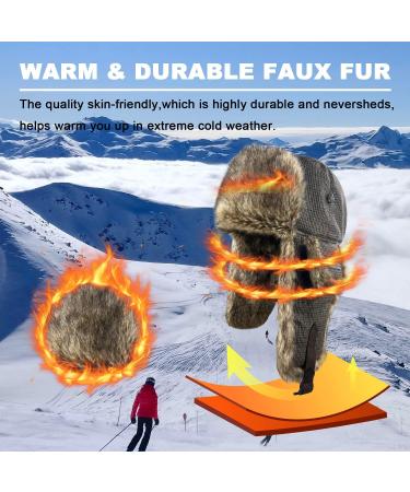 Winter Trapper Hat - Russian Faux Fur Ushanka Aviator Bomber for Men Women - Brown-3 Large-X-Large - Buy Online on GoSupps.com