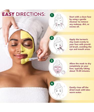 Buy Turmeric Face Mask - Vitamin C Brightening Clay - Reduce Dark Spots & Deep Cleanse - 4.2 fl oz / 120g - Ideal for All Skin Types - International Shipping Available - Buy Online on GoSupps.com