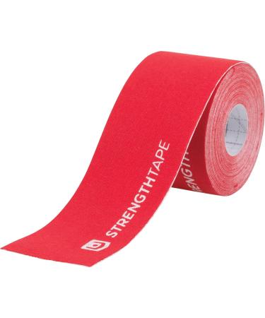 StrengthTape Kinesiology Tape 5 Meter Uncut roll Supports Injuries During Recovery Red Uncut - Buy Online on GoSupps.com