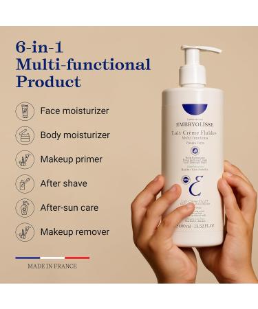 Embryolisse Lait Creme Fluid+ Face & Body Cream Refill. Natural Lightweight Moisturizer for All Skin Types. Hydrating Lotion with Shea Butter & Aloe Vera 13.52 Fl Oz - Buy Online on GoSupps.com