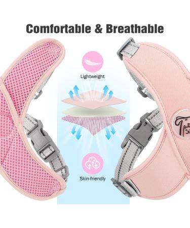 Pawaboo Dog Harness & Leash Set - Adjustable X-Frame Vest for Small & Medium Dogs - Breathable Anti-Train Design Pink (M) - International Shipping - Buy Online on GoSupps.com