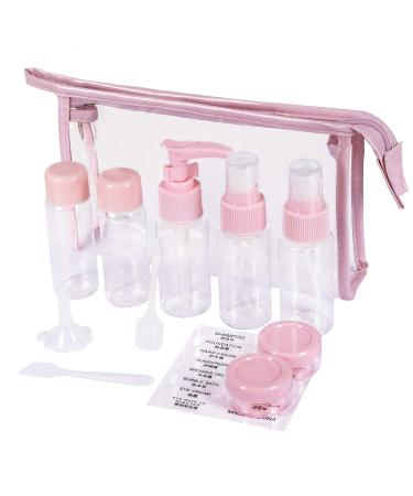 Empty trip bottles Set Small cosmetics container refillable for aircraft shampoo liquid Sorty flight hand luggage accessories with a transparent cultural bag 12 pieces