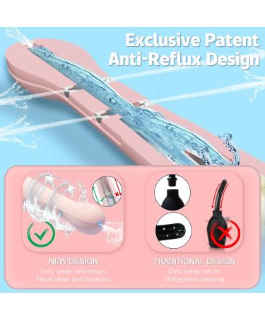 PropoDusche Anti Back-Flow Douche Enema Kit with 5-Hole Nozzle - Pink Silicone Enema Cleaner for Men and Women - Buy Online on GoSupps.com
