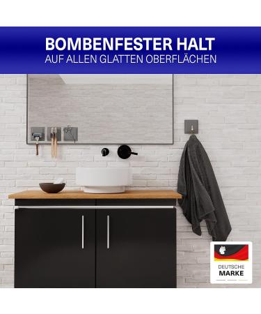 Lobux 2x Self-Adhesive Toothbrush Holder - Super-Resistant Soft-Touch Silicone for Bathrooms Mirrors & Showers - Light Gray - Buy Online on GoSupps.com