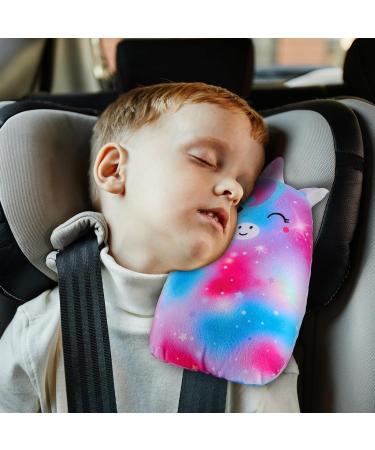 Beinou Unicorn Car Seat Belt Pillow - Hot Pink Seatbelt Strap Cover for Kids with Soft Head and Shoulder Support Cushion - Buy Online on GoSupps.com