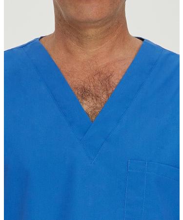 Landau Essentials Men's 5-Pocket V-Neck Scrub Top | 7489 Navy | Large Tall - Relaxed Fit - Buy Online on GoSupps.com