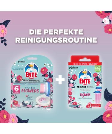 Toilet Duck Fresh Seal - Basketless Toilet Cleaner Gel Stones 12 Pack with First Kiss Flowers Fragrance | 2 x 36 ml (4 Pack) - Buy Online on GoSupps.com