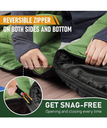 MEREZA Double Sleeping Bag for Camping, Queen Size 2 Person Cold Weather Sleeping Bag with Pillow - Green - Buy Online on GoSupps.com