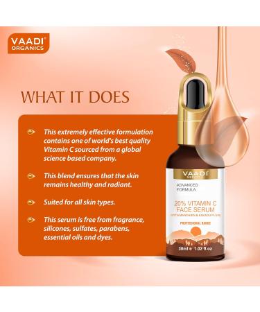 Vitamin C Face Serum (20%) with Mandarin & Kakadu Plum - Brightening 30 ml | Anti-Aging Skincare - Buy Online on GoSupps.com